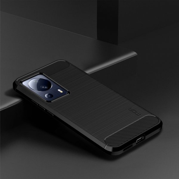 Mofi Xiaomi 13 Lite -kuori, harjattu hiilikuitukuvio, musta
