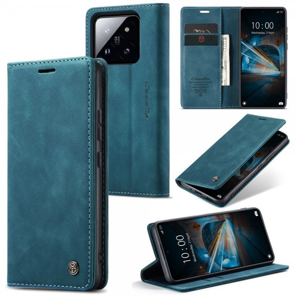 CaseMe Xiaomi 14 Retro Flip Sininen