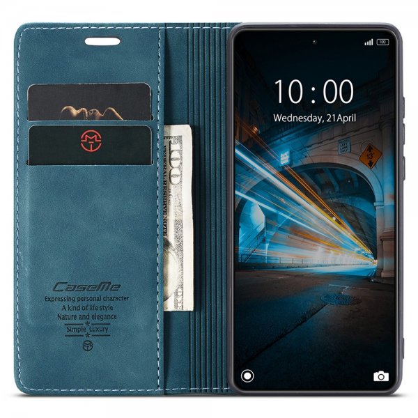 CaseMe Xiaomi 14 Retro Flip Sininen