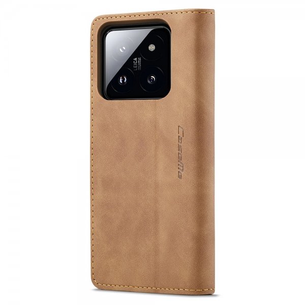 CaseMe Xiaomi 14 Retro Flip Ruskea