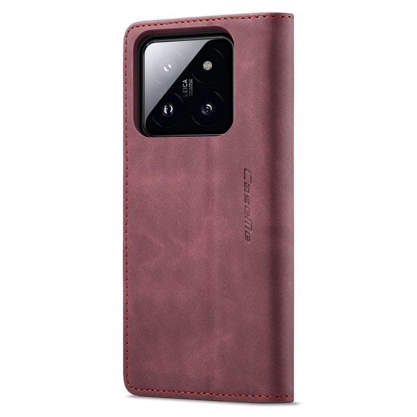 CaseMe Xiaomi 14 Kotelo Retro Flip Punainen