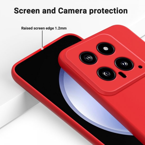 Xiaomi 14 -suojakuori hihnalla, silikonia, punainen
