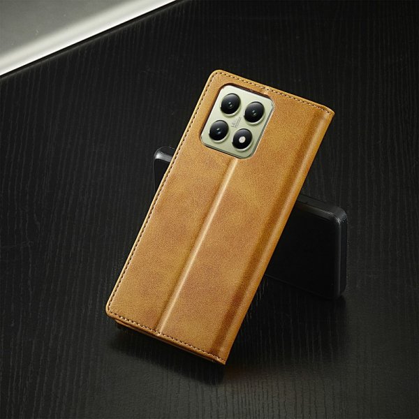 Lc.Imeeke Xiaomi 14T -suojakotelo korttipidikkeellä ja jalustatoiminnolla, vaaleanruskea