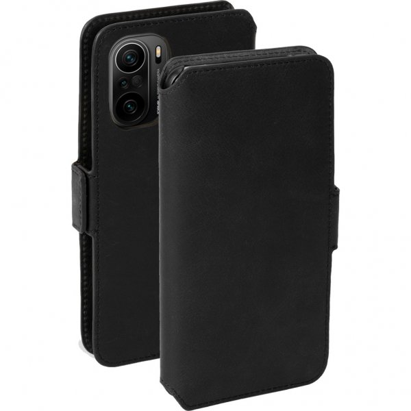 Krusell Xiaomi Mi 11i -kotelo Leather PhoneWallet, musta