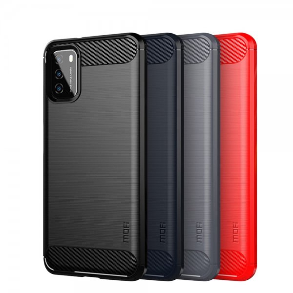 Mofi Xiaomi Poco M3 kuori harjattua hiilikuitua, harmaa