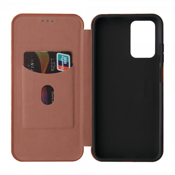 Xiaomi Redmi 10 suojakotelo hiilikuitukuvioitu ruskea