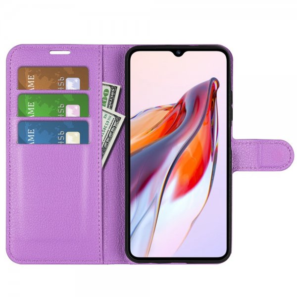 Xiaomi Redmi 12C Litsi Nahkakuori Violetti