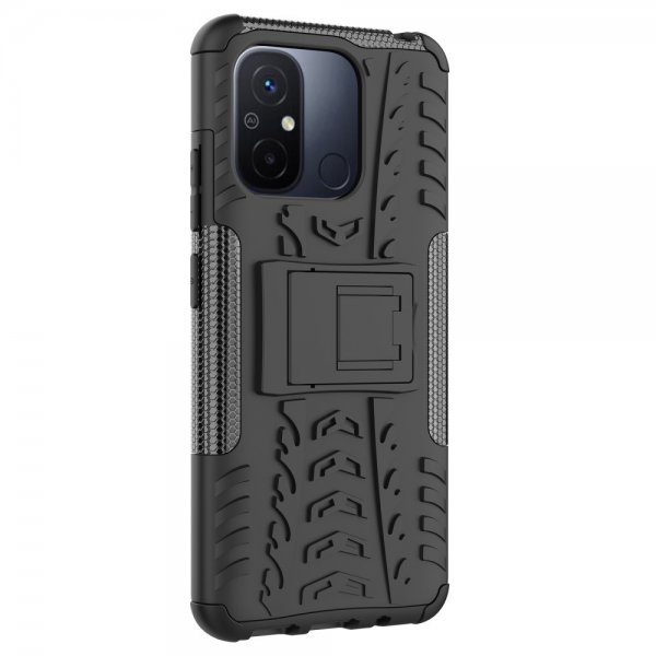 Xiaomi Redmi 12C Kuori Rengaskuvio Jalustatoiminto Musta