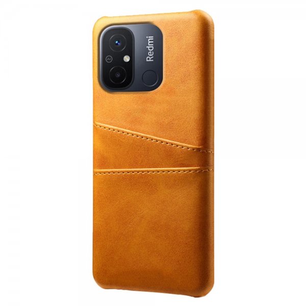 Xiaomi Redmi 12C kuoret, kaksi korttipaikkaa, vaaleanruskea