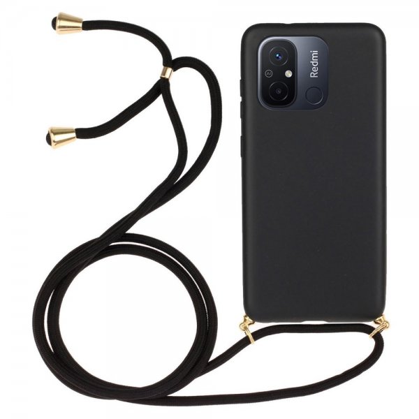 Xiaomi Redmi 12C Kuori Vehnäntähkä hihnalla Musta