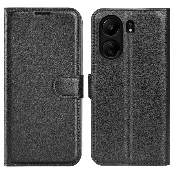 Xiaomi Redmi 13C Suojakuori Litchi Musta