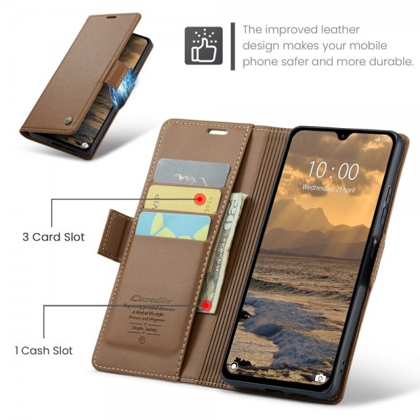 CaseMe Xiaomi Redmi 14C Kotelo 023 Series Ruskea