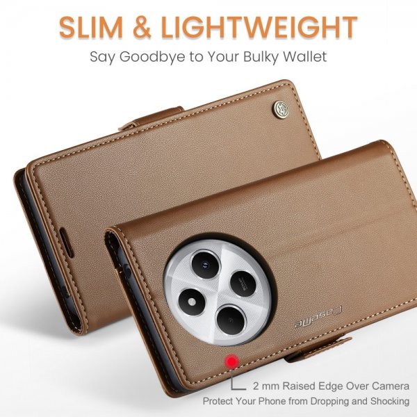 CaseMe Xiaomi Redmi 14C Kotelo 023 Series Ruskea