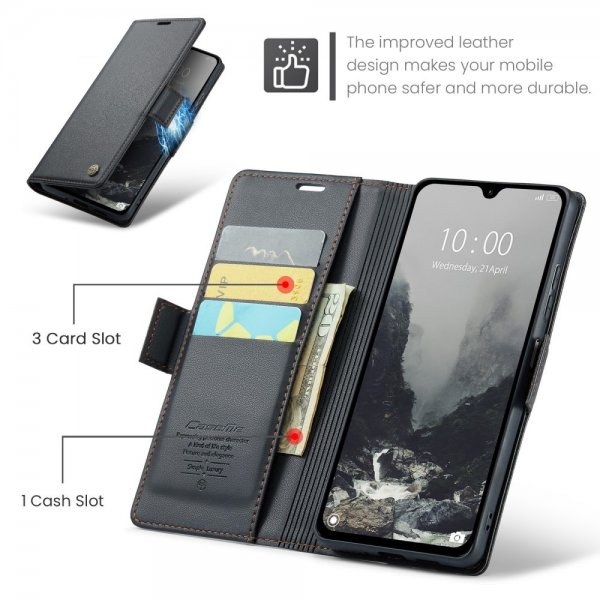 CaseMe Xiaomi Redmi 14C Fodral 023-sarja Musta