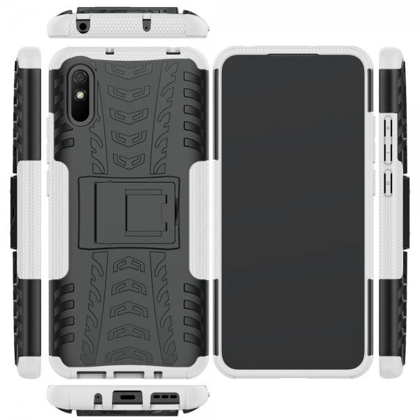 Xiaomi Redmi 9A Kuori Rengaskuvio Jalustatoiminto Valkoinen