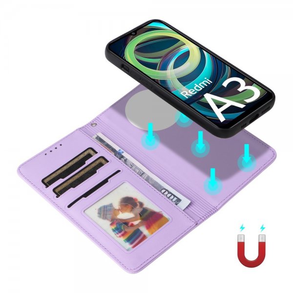 Betopnice Xiaomi Redmi A3 suojakotelo irrotettavalla kuorella 005 Lila