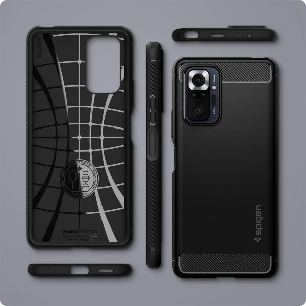 Spigen Xiaomi Redmi Note 10 Pro Suojakuori Rugged Armor Mattamusta