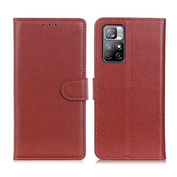 Xiaomi Redmi Note 11 -suojakotelo, jossa teline, ruskea