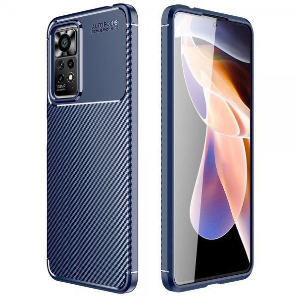 Xiaomi Redmi Note 11 Pro Kuori Hiilikuitutekstuuri Sininen