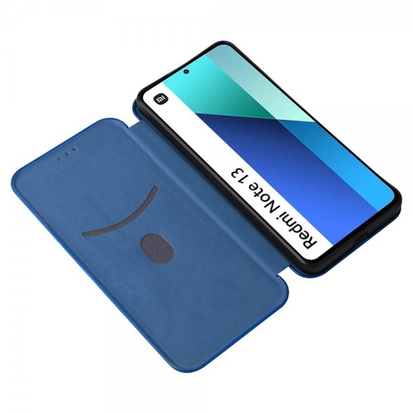 Xiaomi Redmi Note 13 4G -hiilikuitutekstuurisuojakuori, sininen