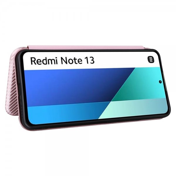 Xiaomi Redmi Note 13 4G Suojakuori Hiilikuitutekstuuri Ruusukulta