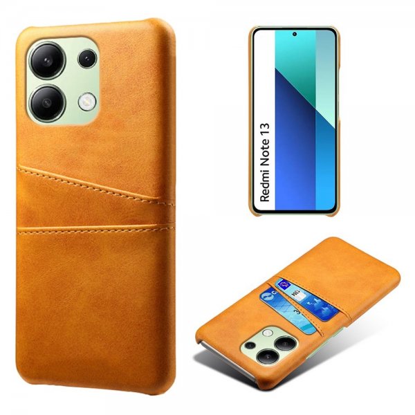 Xiaomi Redmi Note 13 4G Suojakuori kahdella korttipaikalla, vaaleanruskea