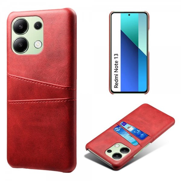 Xiaomi Redmi Note 13 4G Suojakotelo, jossa kaksi korttipaikkaa Punainen