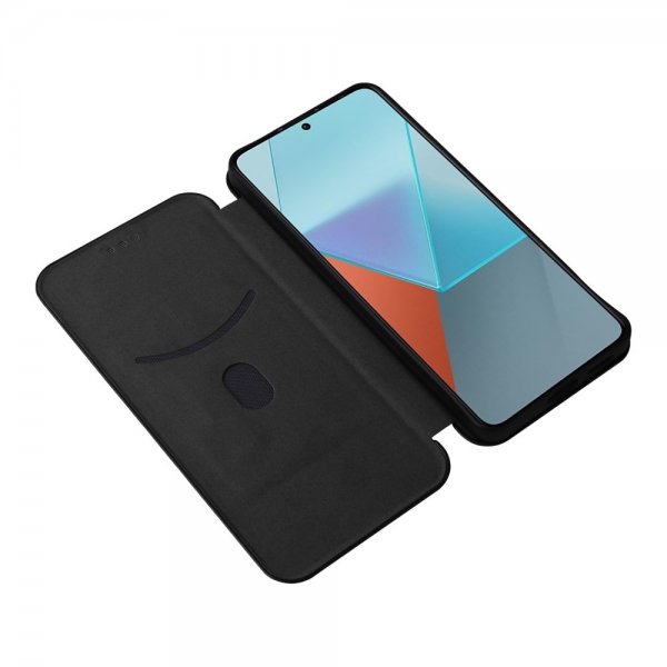 Xiaomi Redmi Note 13 5G -suojakuori hiilikuitutekstuurilla, musta