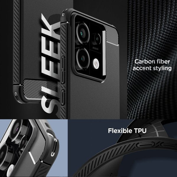 Spigen Xiaomi Redmi Note 13 Pro 5G -suojakuori, Rugged Armor Matte Black