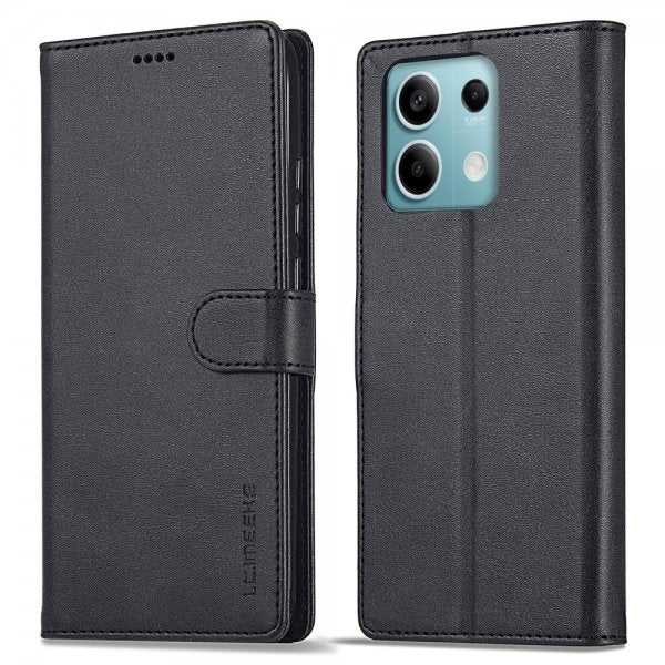 Lc.Imeeke Xiaomi Redmi Note 13 Pro 5G -suojakotelo korttipaikalla ja jalustatoiminnolla, musta