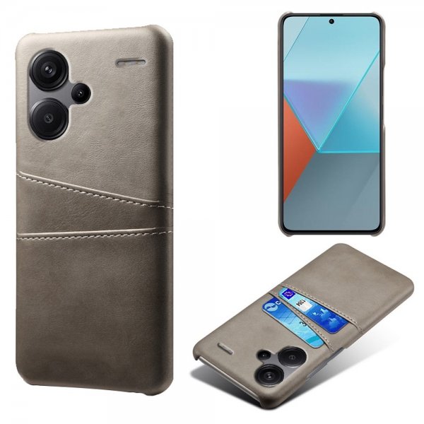 Xiaomi Redmi Note 13 Pro Plus 5G -suojakuori kahdella korttipaikalla, harmaa