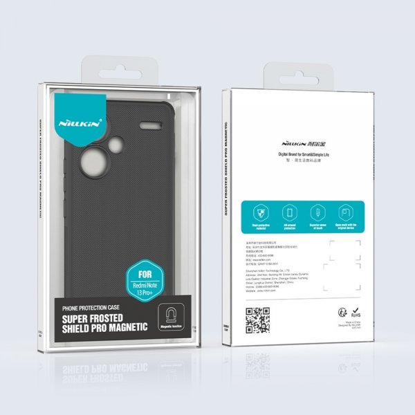 Nillkin Xiaomi Redmi Note 13 Pro Plus 5G Kuori Super Frosted Shield Pro MagSafe Musta