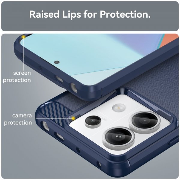 Xiaomi Redmi Note 13 Pro 5G Kuori Harjattu hiilikuitukuvio Sininen
