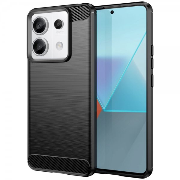 Xiaomi Redmi Note 13 Pro 5G Kuori Harjattu hiilikuitukuvio Musta