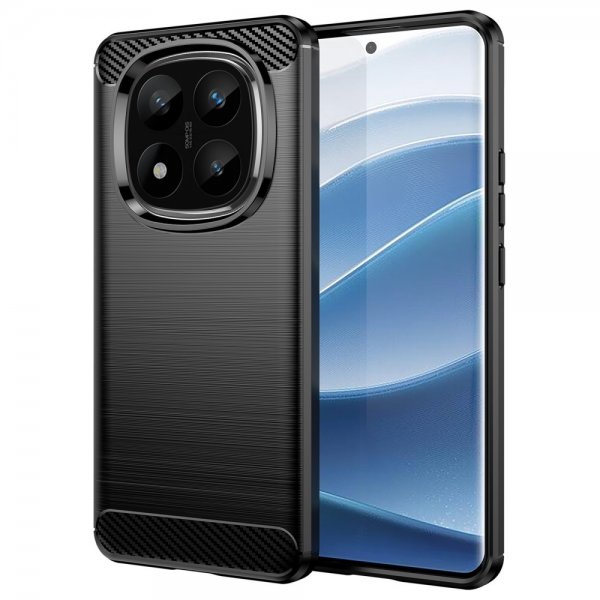 Xiaomi Redmi Note 14 Pro Plus 5G Kuori Harjattu Hiilikuitutekstuuri Musta