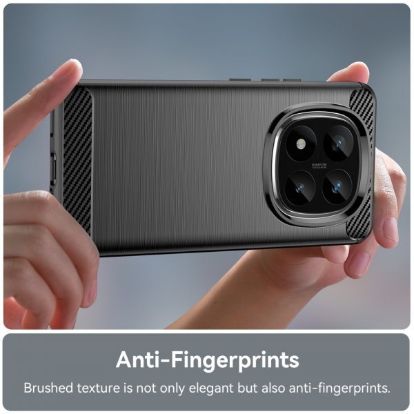 Xiaomi Redmi Note 14 Pro Plus 5G Kuori Harjattu Hiilikuitutekstuuri Musta