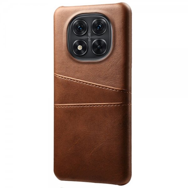 Xiaomi Redmi Note 14 Pro 5G Suojakuori kahdella korttipaikalla, tummanruskea