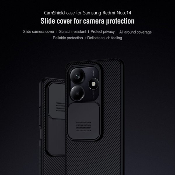 Nillkin Xiaomi Redmi Note 14/Redmi Note 14 5G kuori CamShield musta