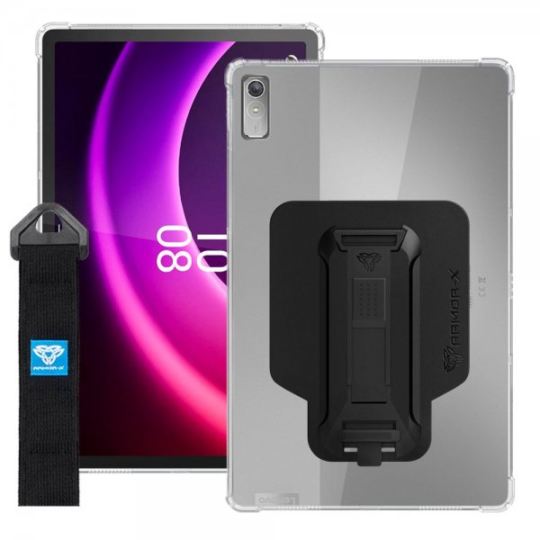 Armor-X Lenovo Tab P11 (2nd gen) TB350 -suojakuori, jossa kulmasuojaus, käsihihna, jalusta ja X-Mount-kiinnitys
