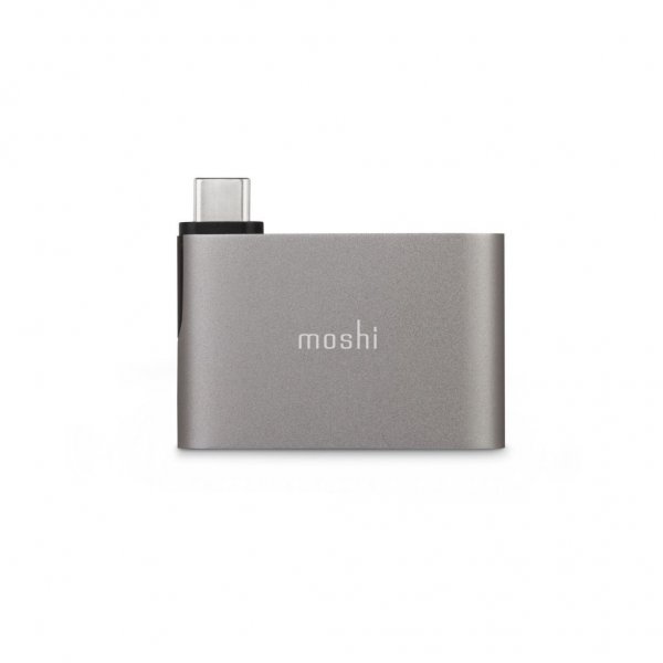 Moshi USB-C–kaksois-USB-A-adapteri titaaninharmaa