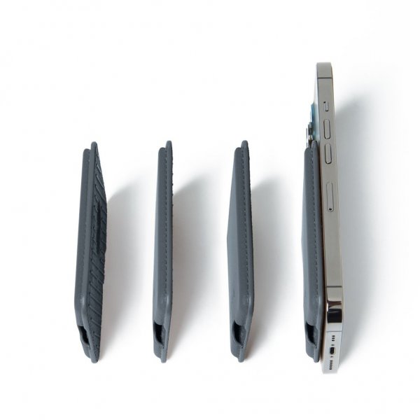 Mujjo MagSafe Korttikotelo Täysnahkainen Magneettilompakko Basaltti
