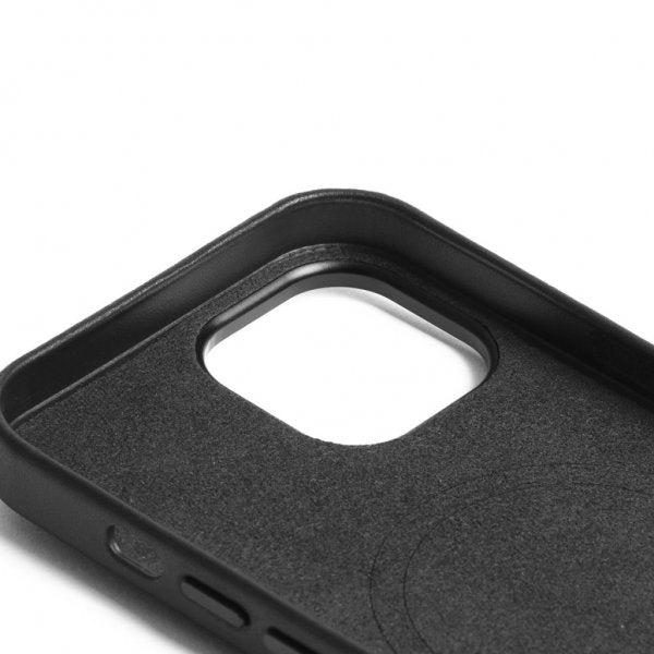 Mujjo iPhone 15 Full Leather Case Musta