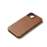 Mujjo iPhone 15 -kotelo, täysnahkainen, tummanruskea