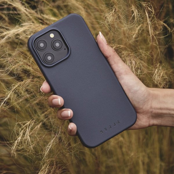 Mujjo iPhone 16 Pro Max -kuori Maiz Case Steel Blue