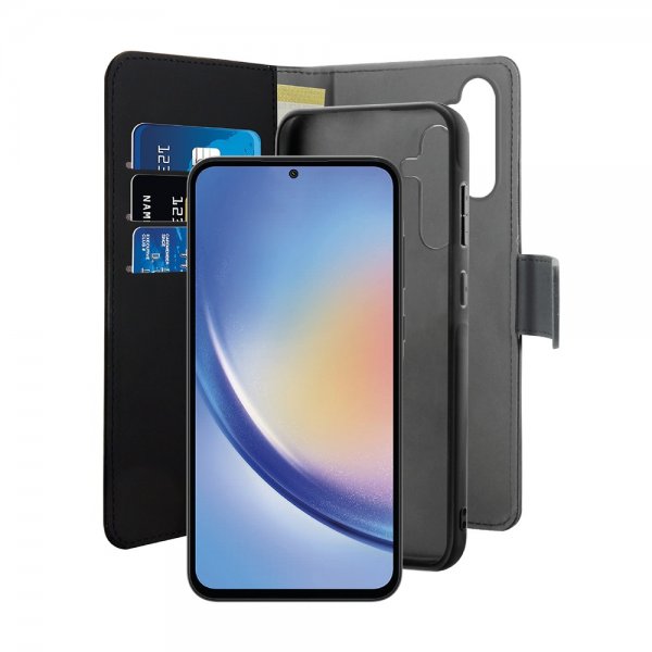 Puro Samsung Galaxy A35 Lompakkokotelo Irrotettava 2-in-1 Musta