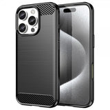 iPhone 16 Pro Kuori Harjattu Hiilikuitukuvio Musta