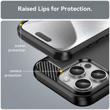 iPhone 16 Pro Kuori Harjattu Hiilikuitukuvio Musta