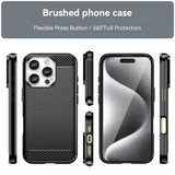iPhone 16 Pro Max -kuoret harjattua hiilikuitukuviota, musta