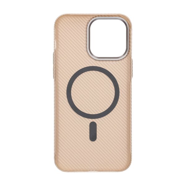 iPhone 14 Pro Max Kuori Hiilikuitukuvio MagSafe Kulta