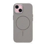 iPhone 15 Kuori Hiilikuitukuvio MagSafe Harmaa